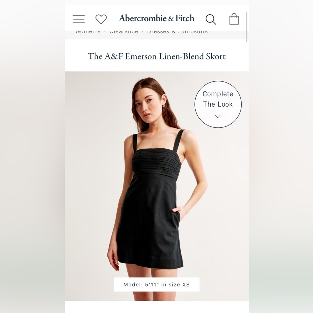 A&F Emerson Linen-Blend Skort